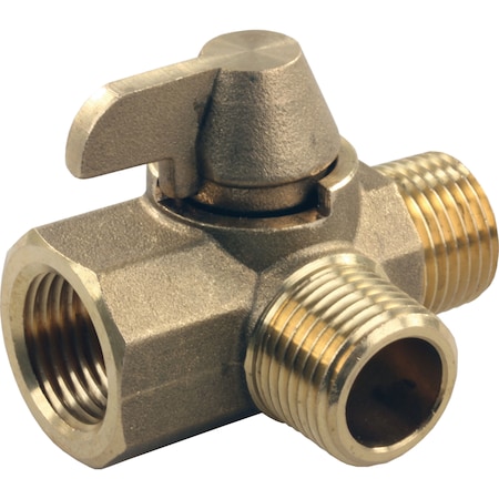 JR PRODUCTS JR Products 62245 3-Way Brass Diverter Valve - 1/2" MPT x 1/2" MPT x 1/2" FPT 62245